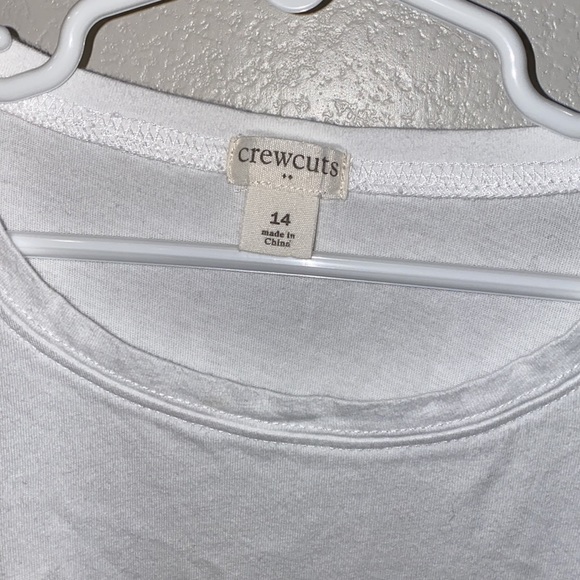 EUC Girls Teen Tween J.Crew Crewcuts Size 14 White Ruffle Sleeve T-Shirt Top - Picture 3 of 7